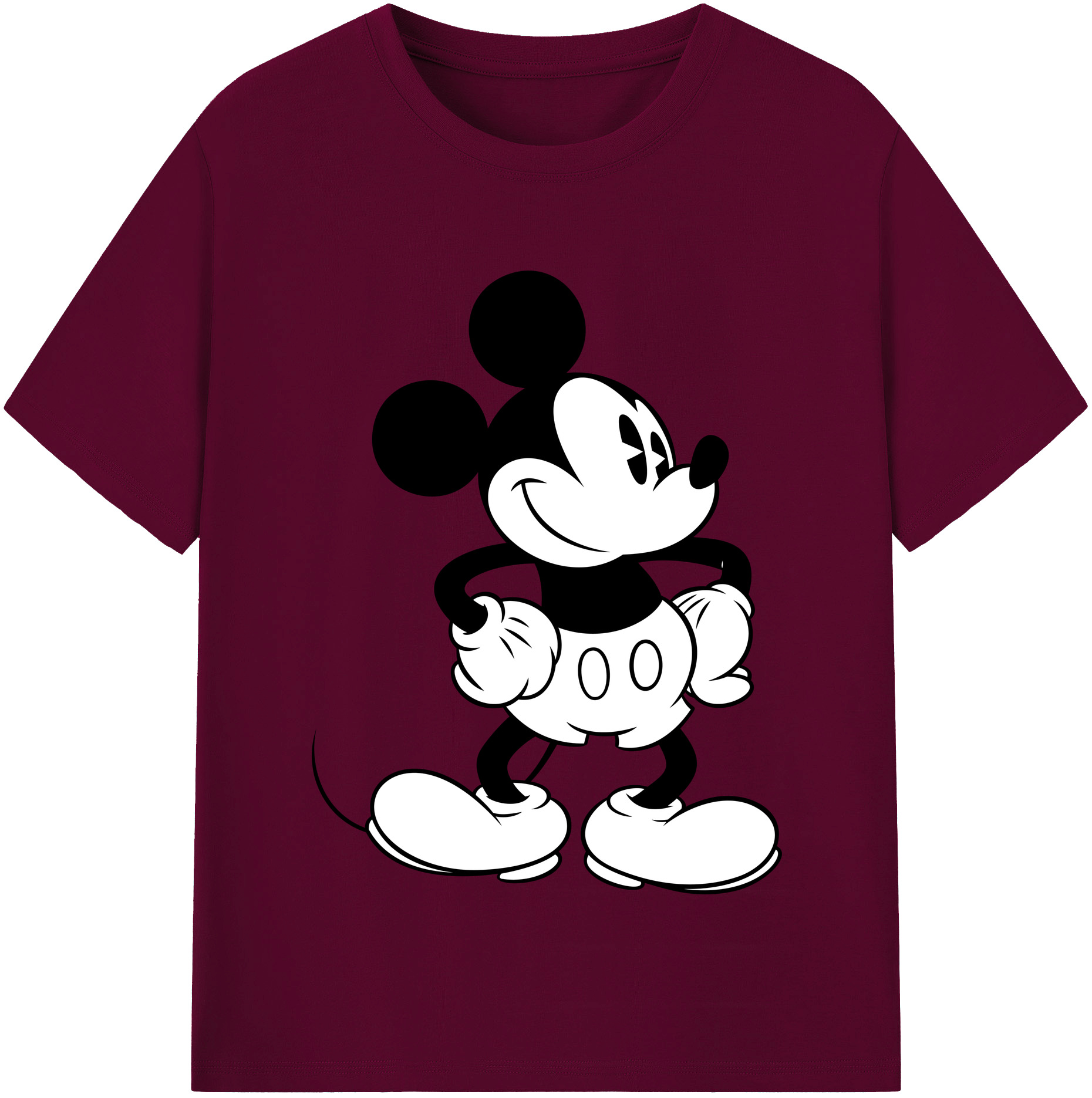（画像用） ミッキーマウス Mickey Mouse レディースカジュアルプリントTシャツ（綿100％）